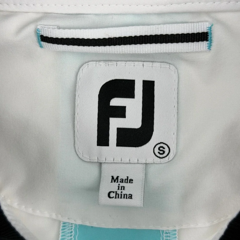 FootJoy FJ Mens White Golf Track Jacket Full Zip Logo Athletic Sportswear Size S